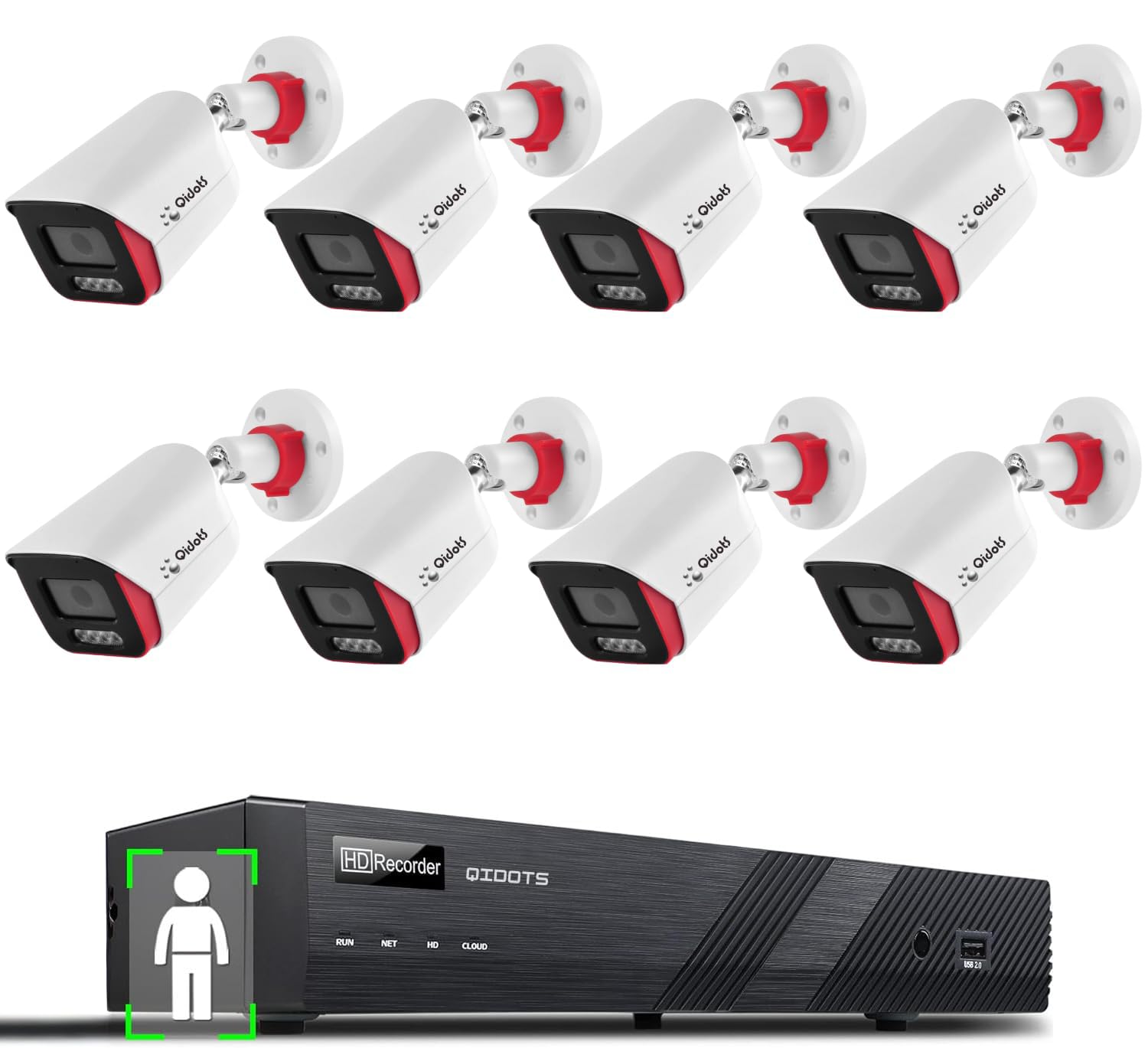 QIDOTS 8 Channel CCTV Combo Set 4K 8 MP